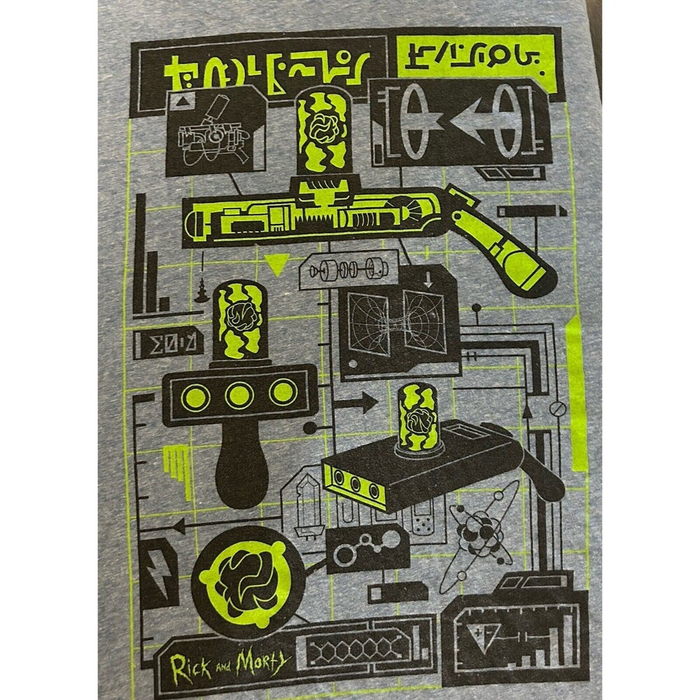 Rick and Morty Men's 2XL T-Shirt Portal Gun Cartoon Lootcrate